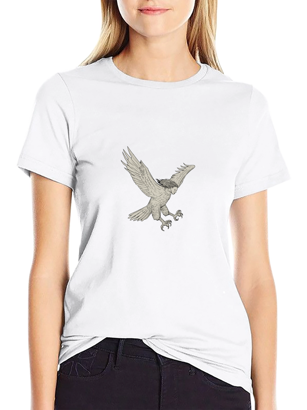 Black T-Shirt with Harpy Graphic