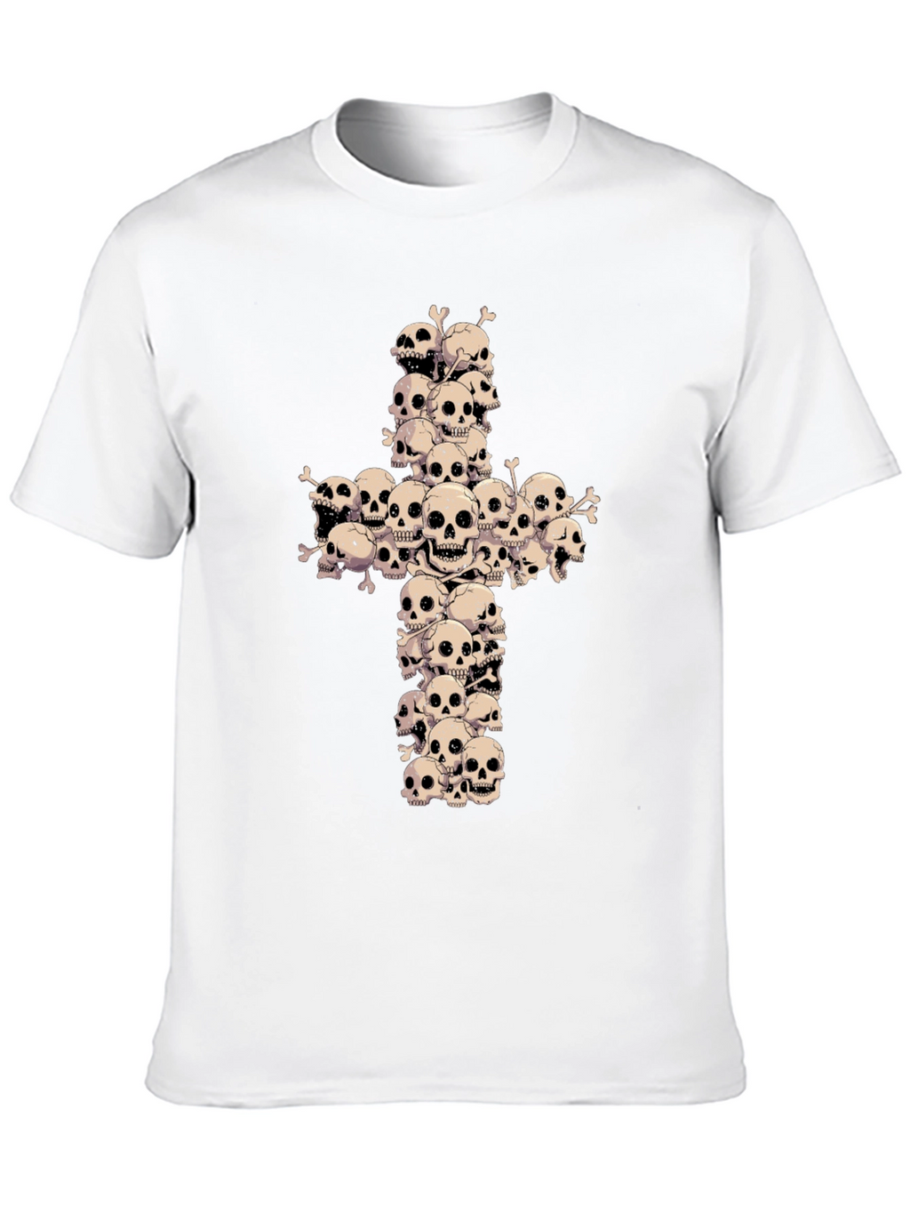 Skull Cross Graphic Tee - Gothic Fashion