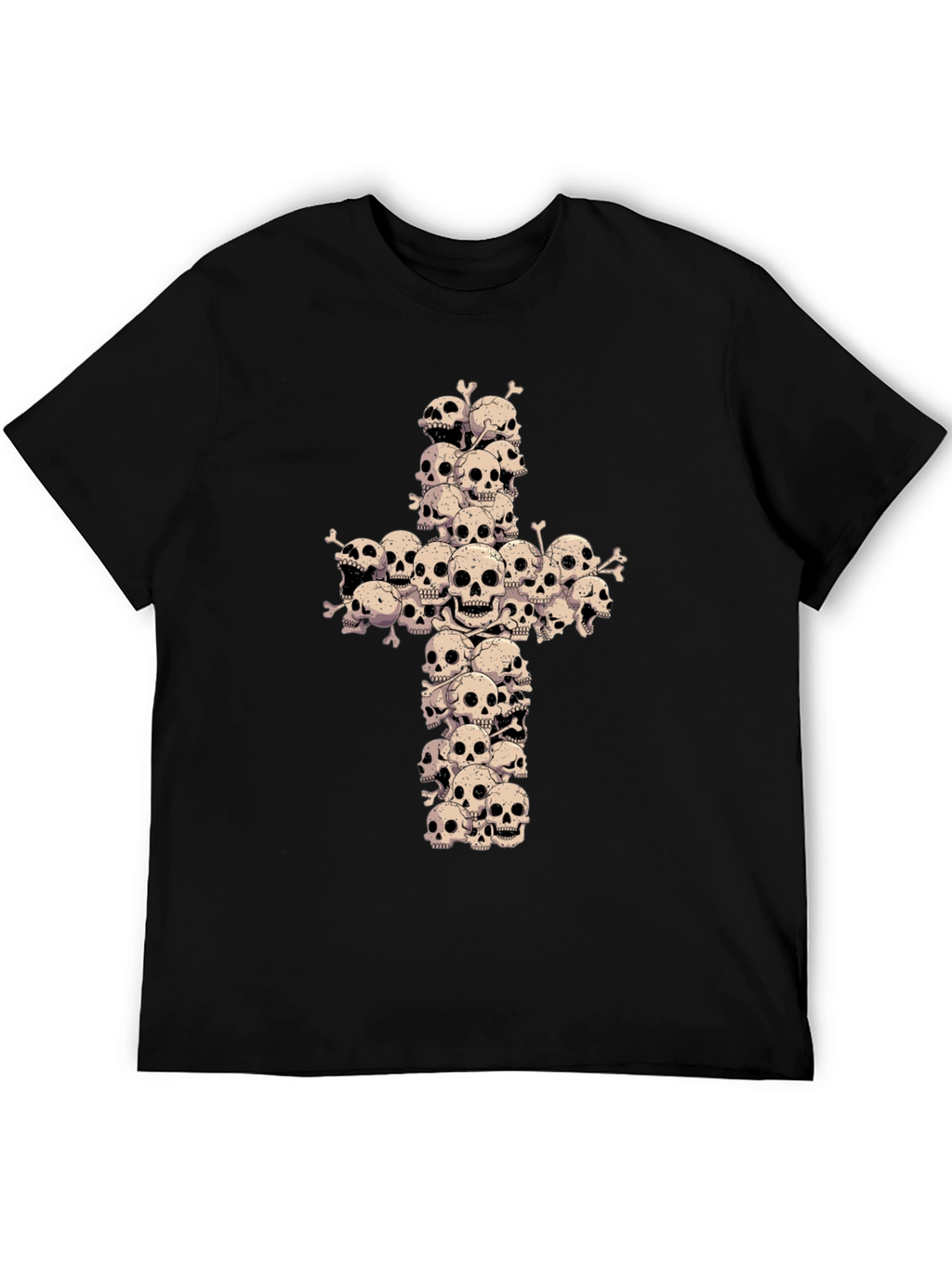 Skull Cross Graphic Tee - Gothic Fashion