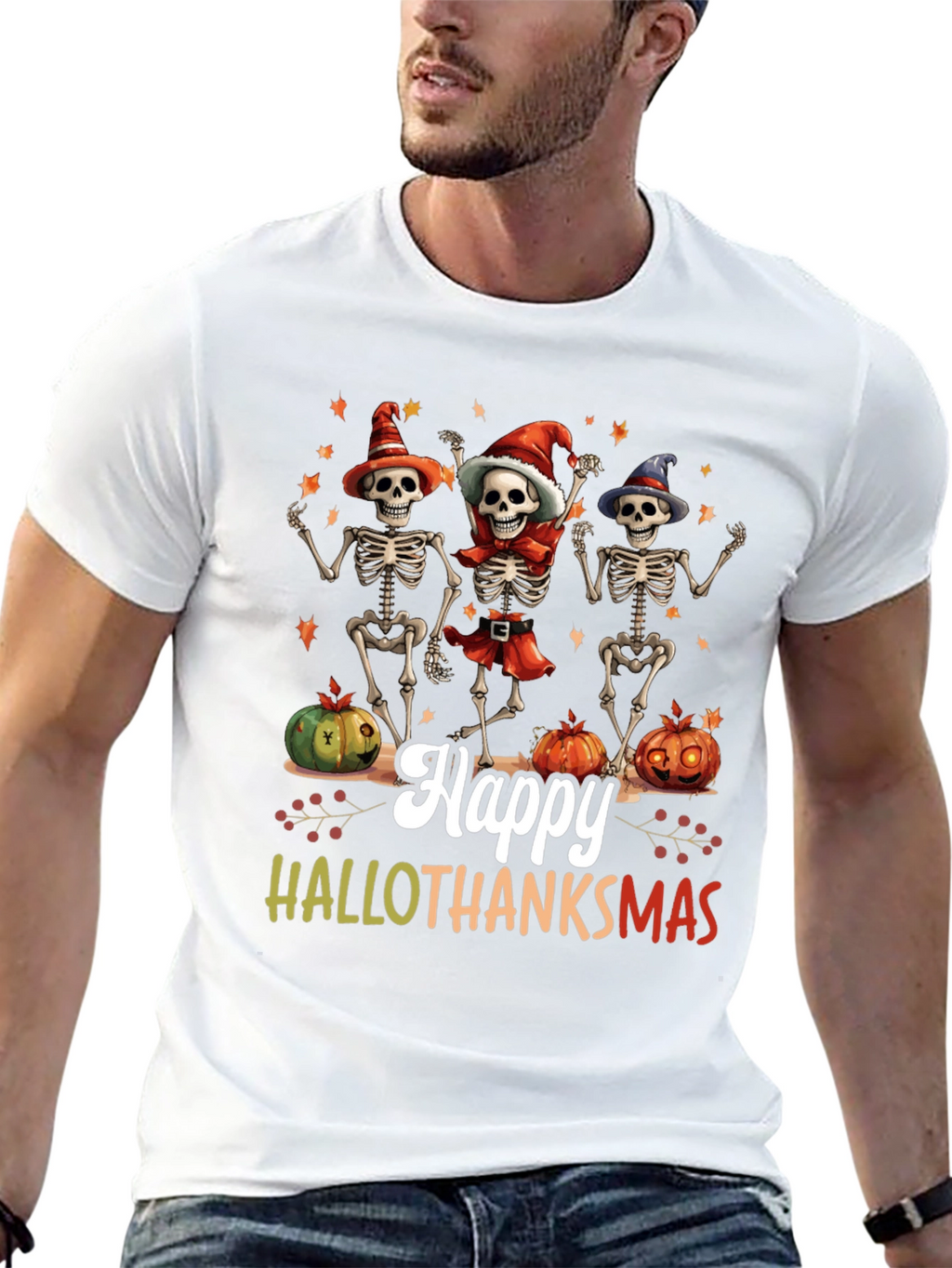 Happy Hallothanksmas Skeleton T-Shirt