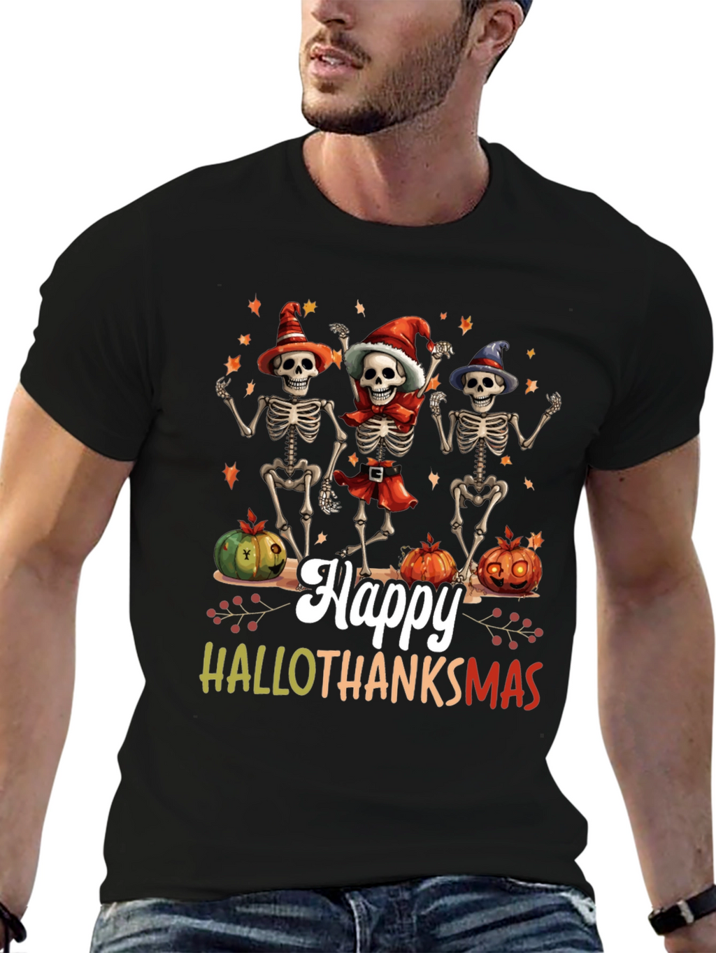 Happy Hallothanksmas Skeleton T-Shirt