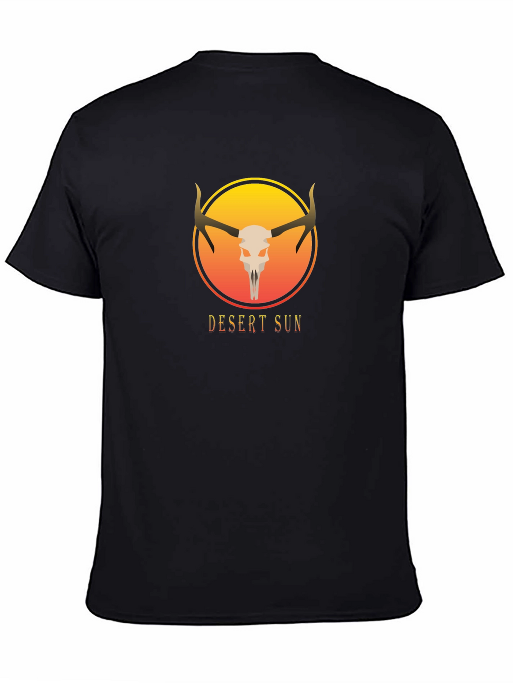 Desert Sun Skull Graphic Tee - Unisex Black T-Shirt