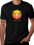 Desert Sun Skull Graphic Tee - Unisex Black T-Shirt