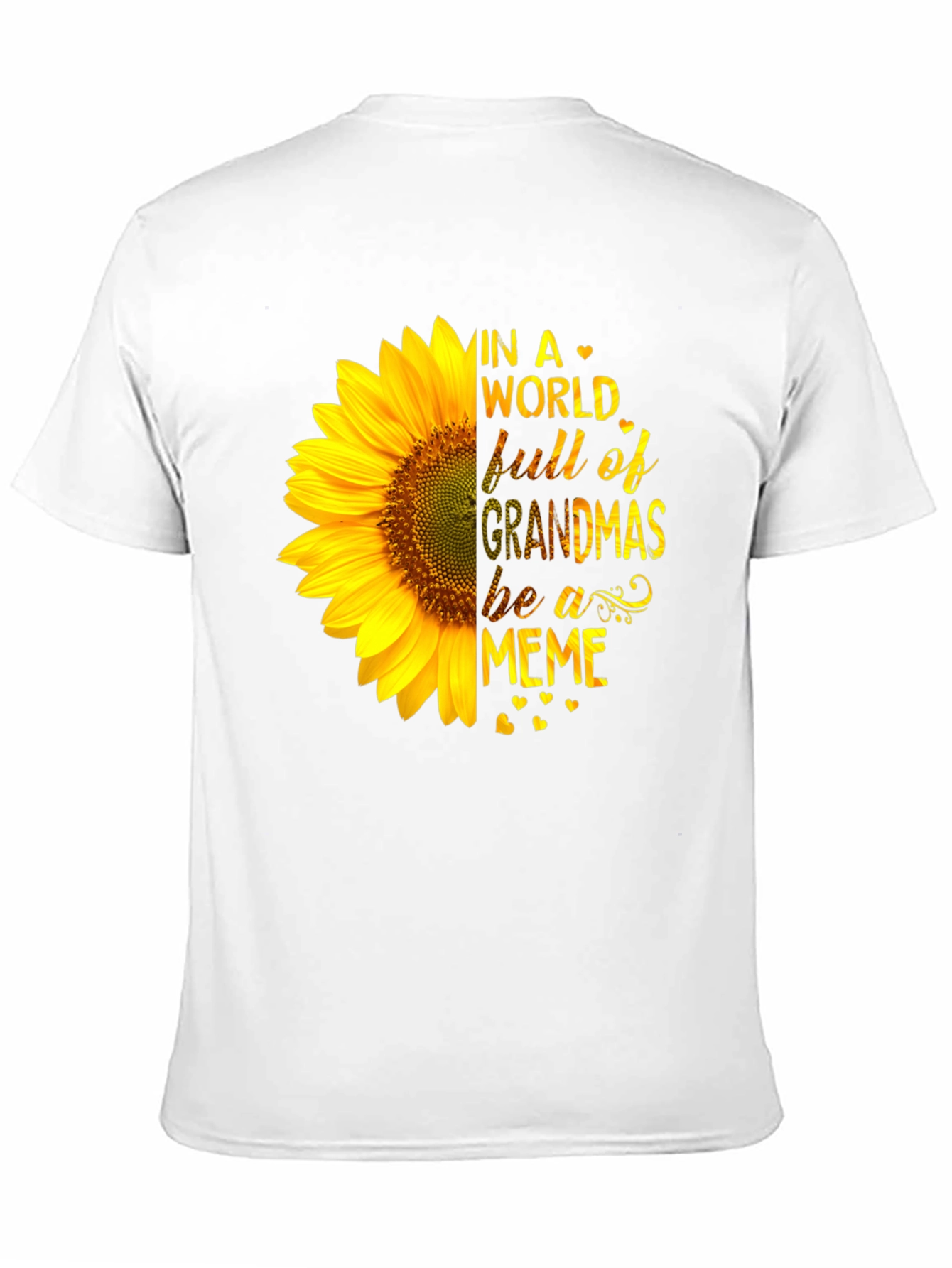 Sunflower Grandma Meme Black T-Shirt
