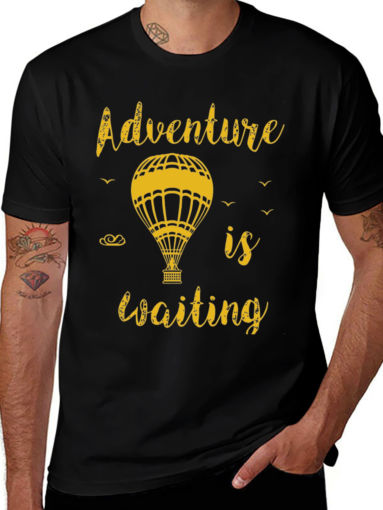 Adventure Awaits Tee - Hot Air Balloon Graphic T-Shirt