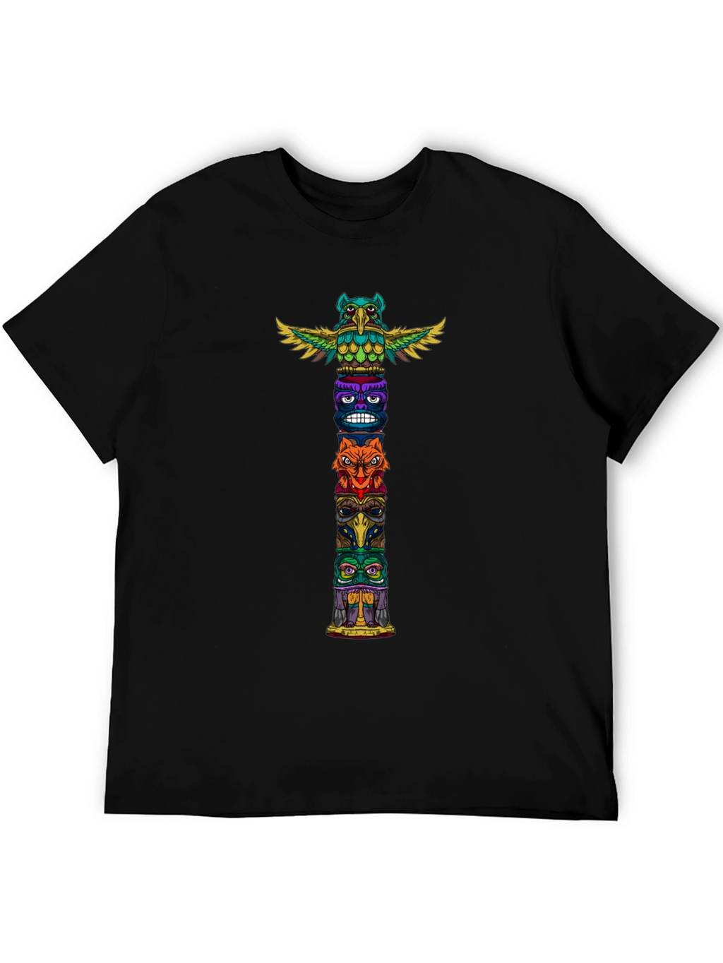 Tribal Totem Pole Graphic T-Shirt