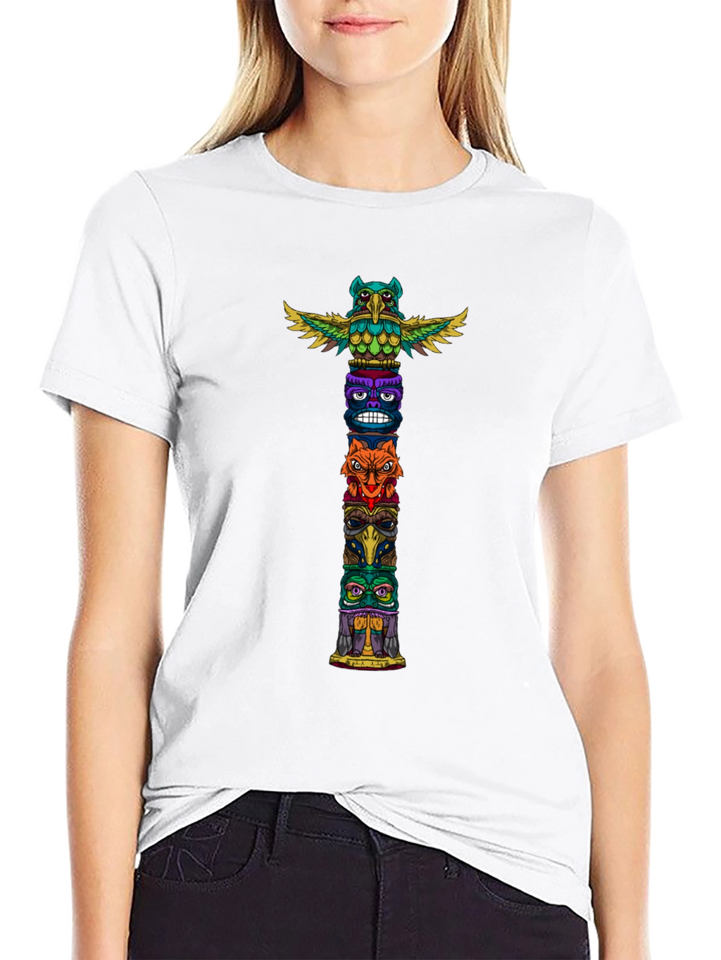 Tribal Totem Pole Graphic T-Shirt