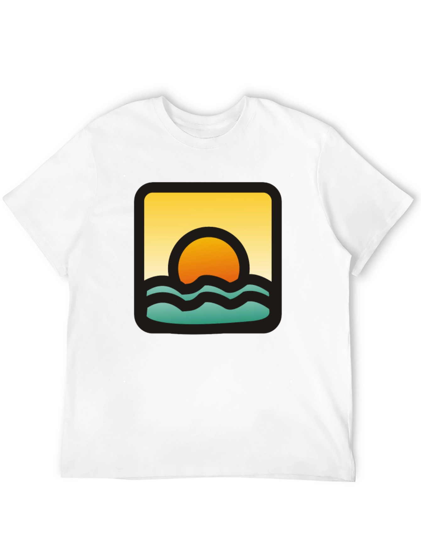 Sunset Waves Graphic Black T-Shirt