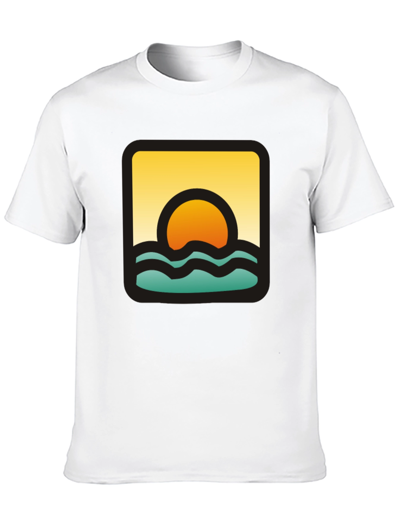 Sunset Waves Graphic Black T-Shirt