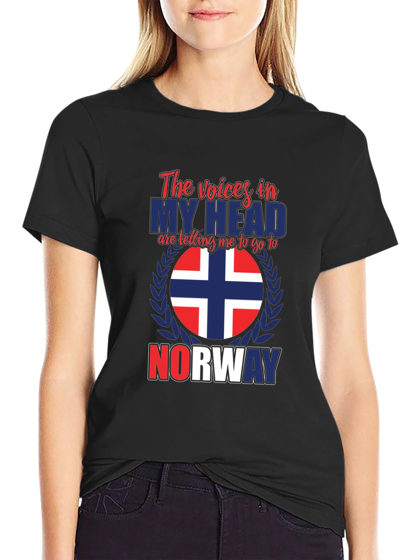 Norway Calling Graphic Tee - Black Cotton Shirt