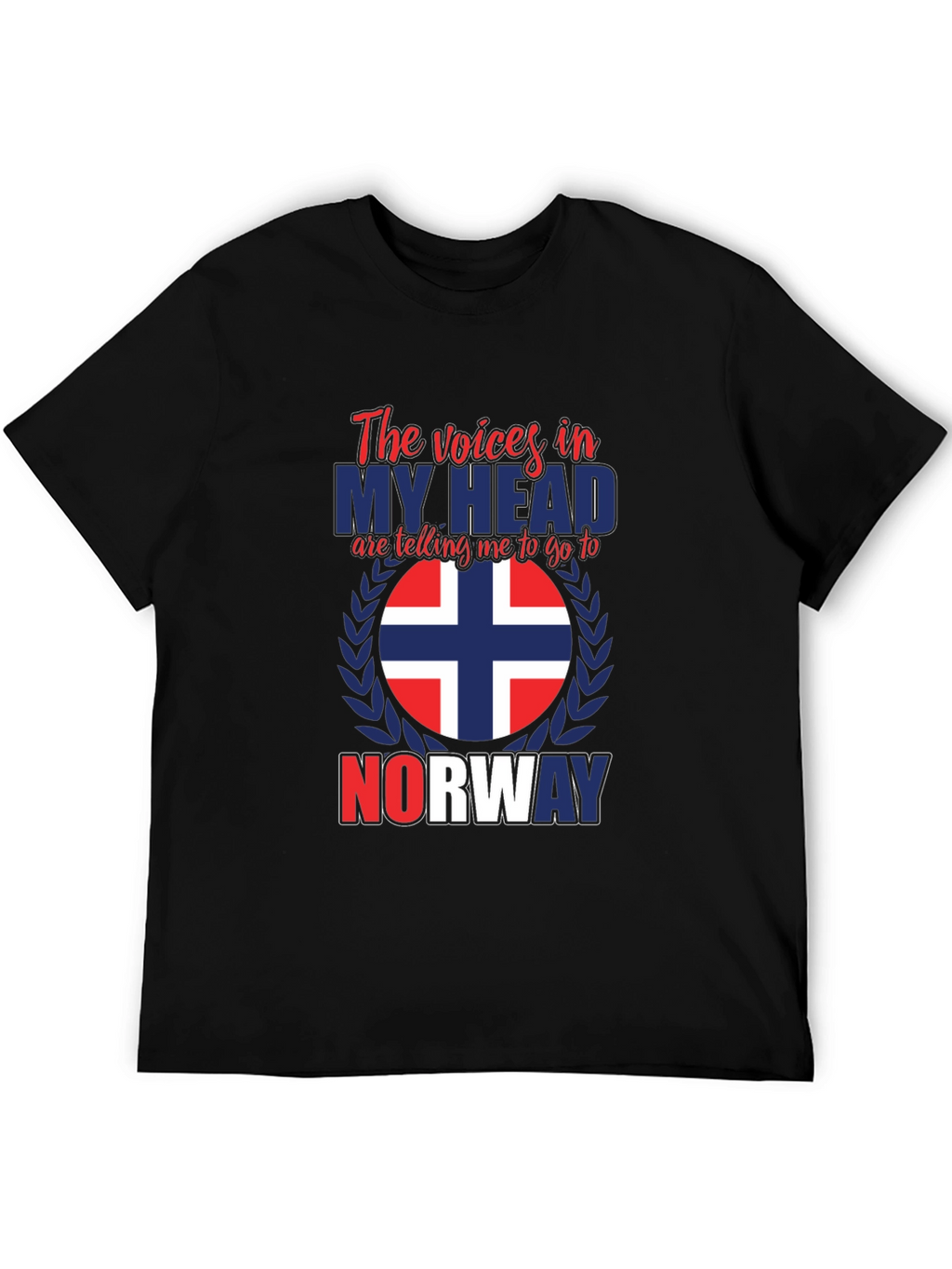 Norway Calling Graphic Tee - Black Cotton Shirt