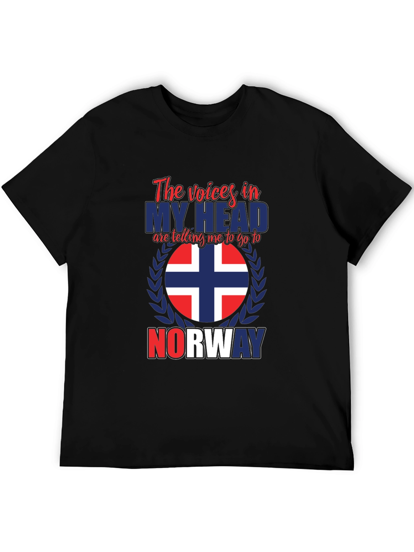 Norway Calling Graphic Tee - Black Cotton Shirt