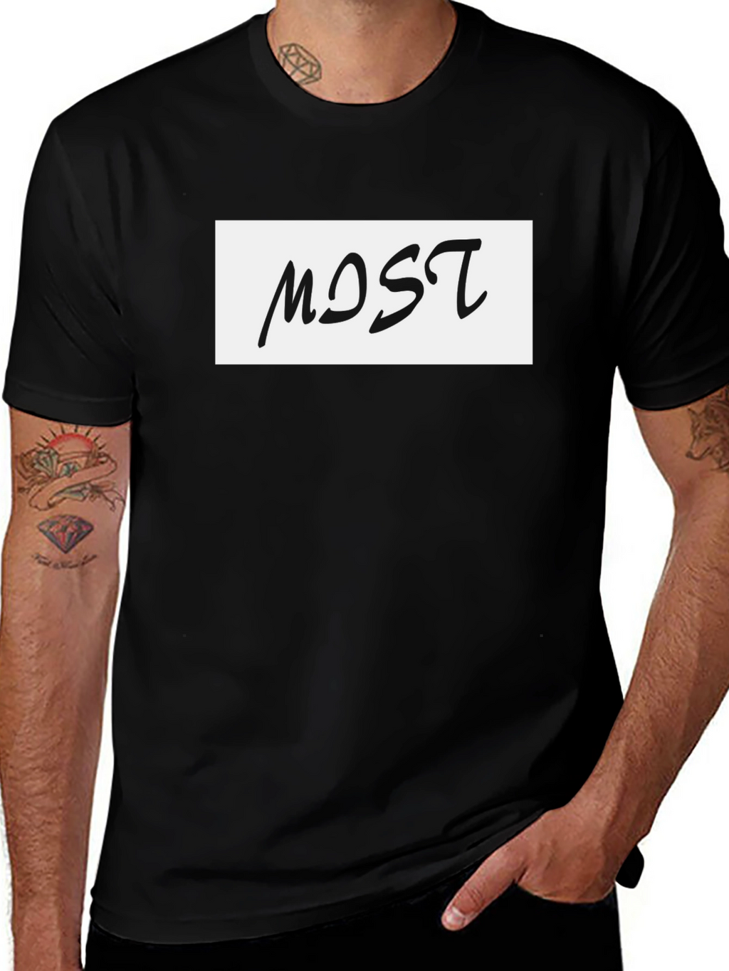 Modern Most Graphic Print Black T-Shirt