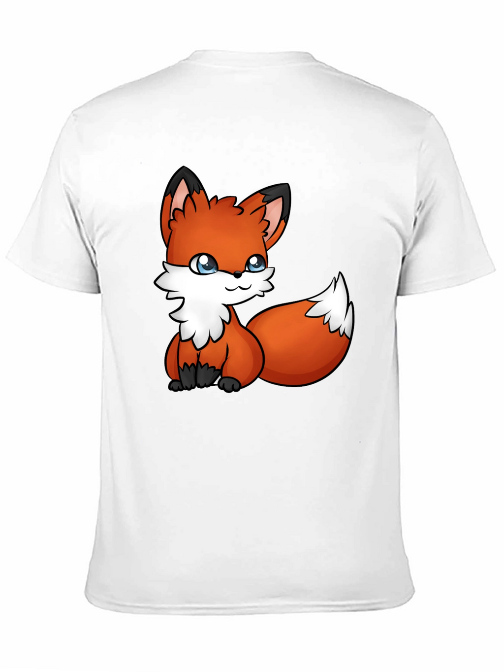 Cute Fox Graphic Tee - Black Cotton T-Shirt