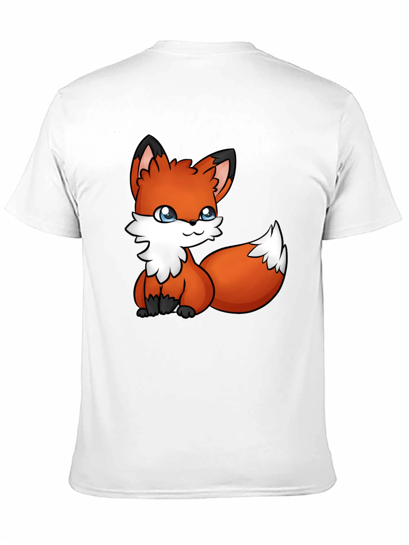 Cute Fox Graphic Tee - Black Cotton T-Shirt