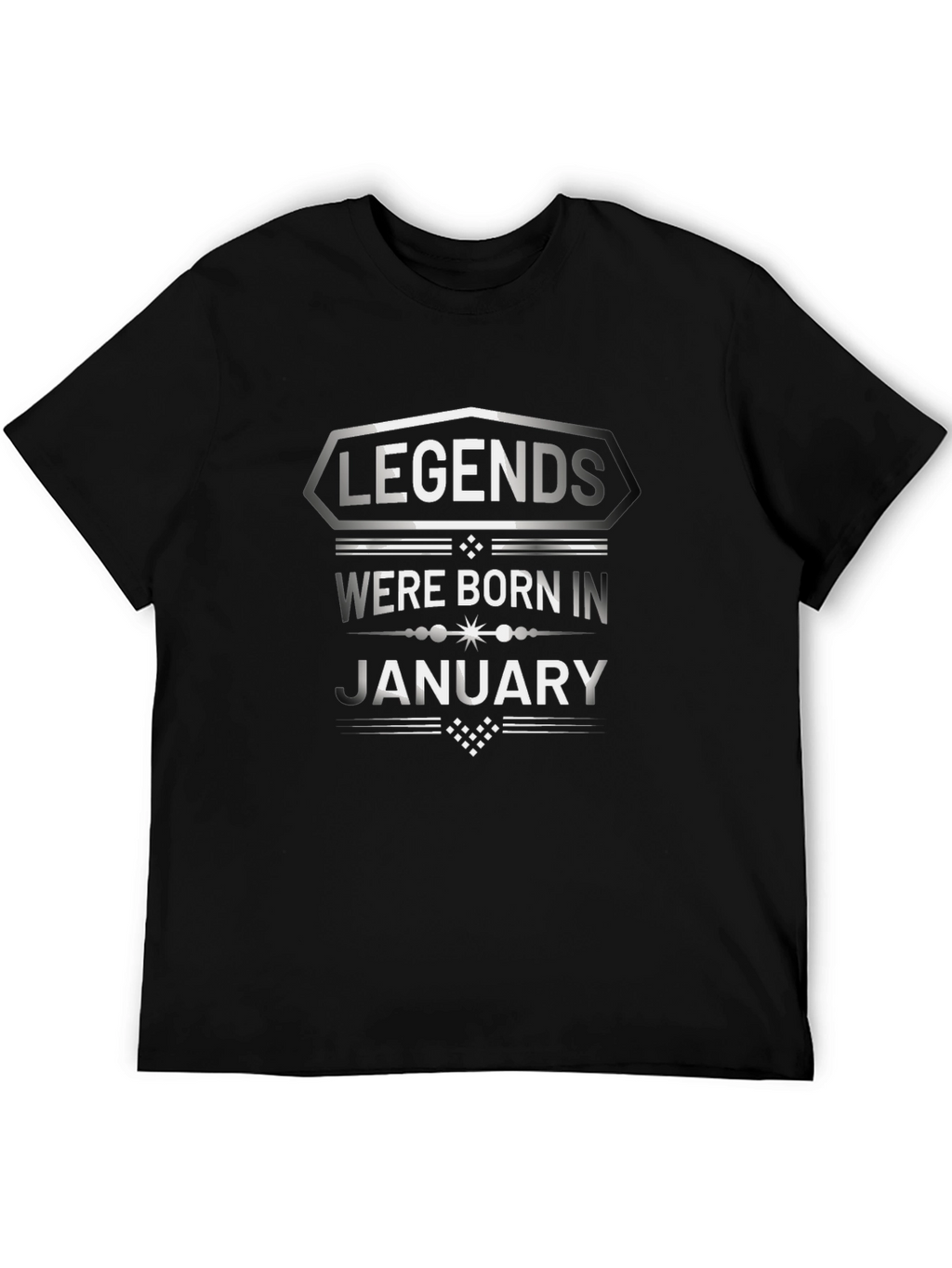Legends Born in January Black Graphic T-Shirt