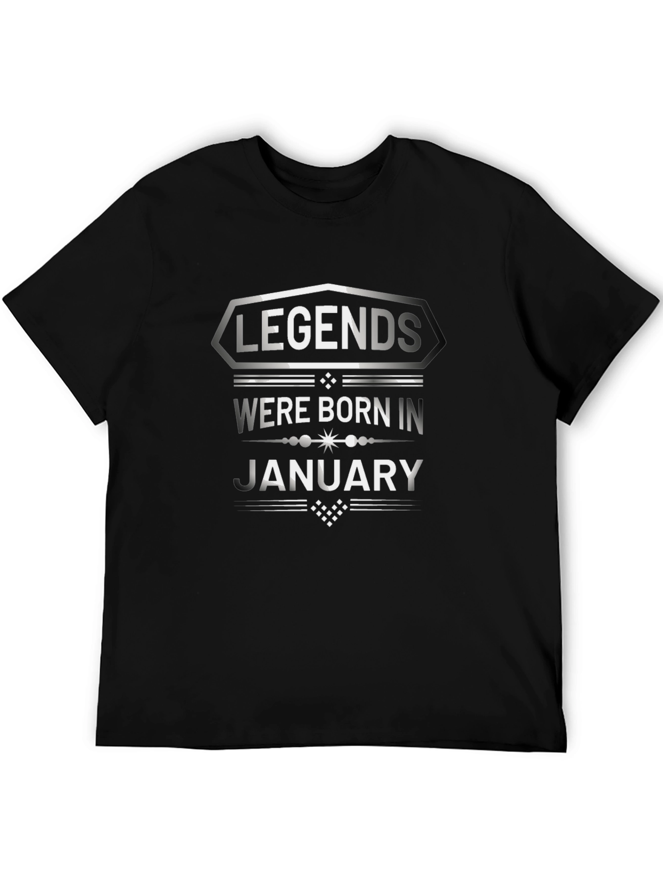 Legends Born in January Black Graphic T-Shirt