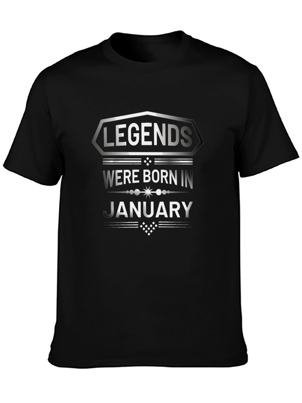 Legends Born in January Black Graphic T-Shirt