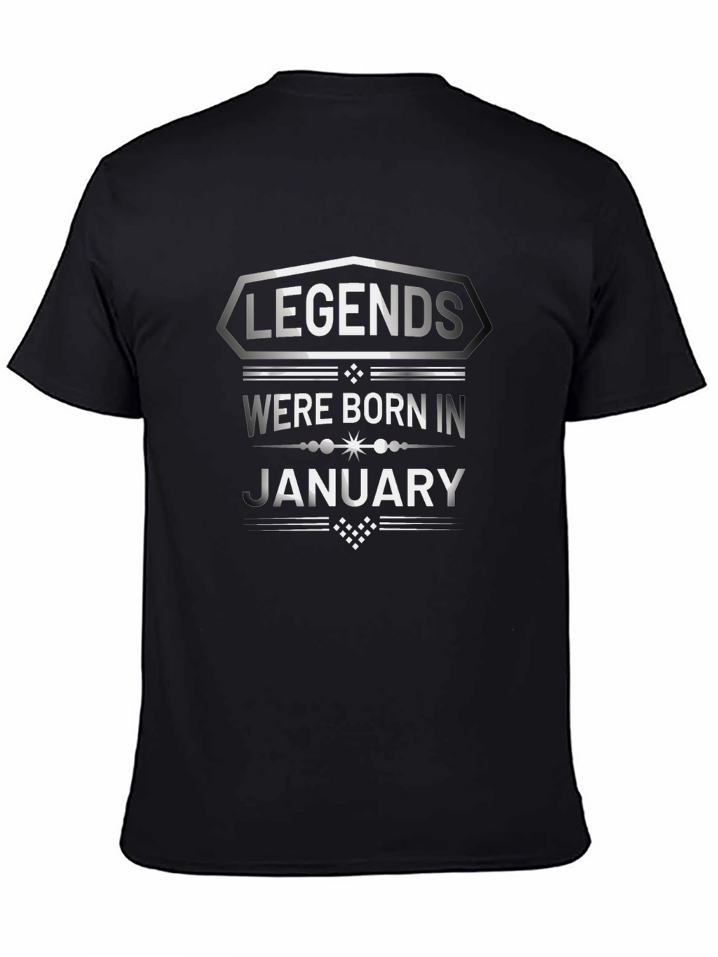 Legends Born in January Black Graphic T-Shirt
