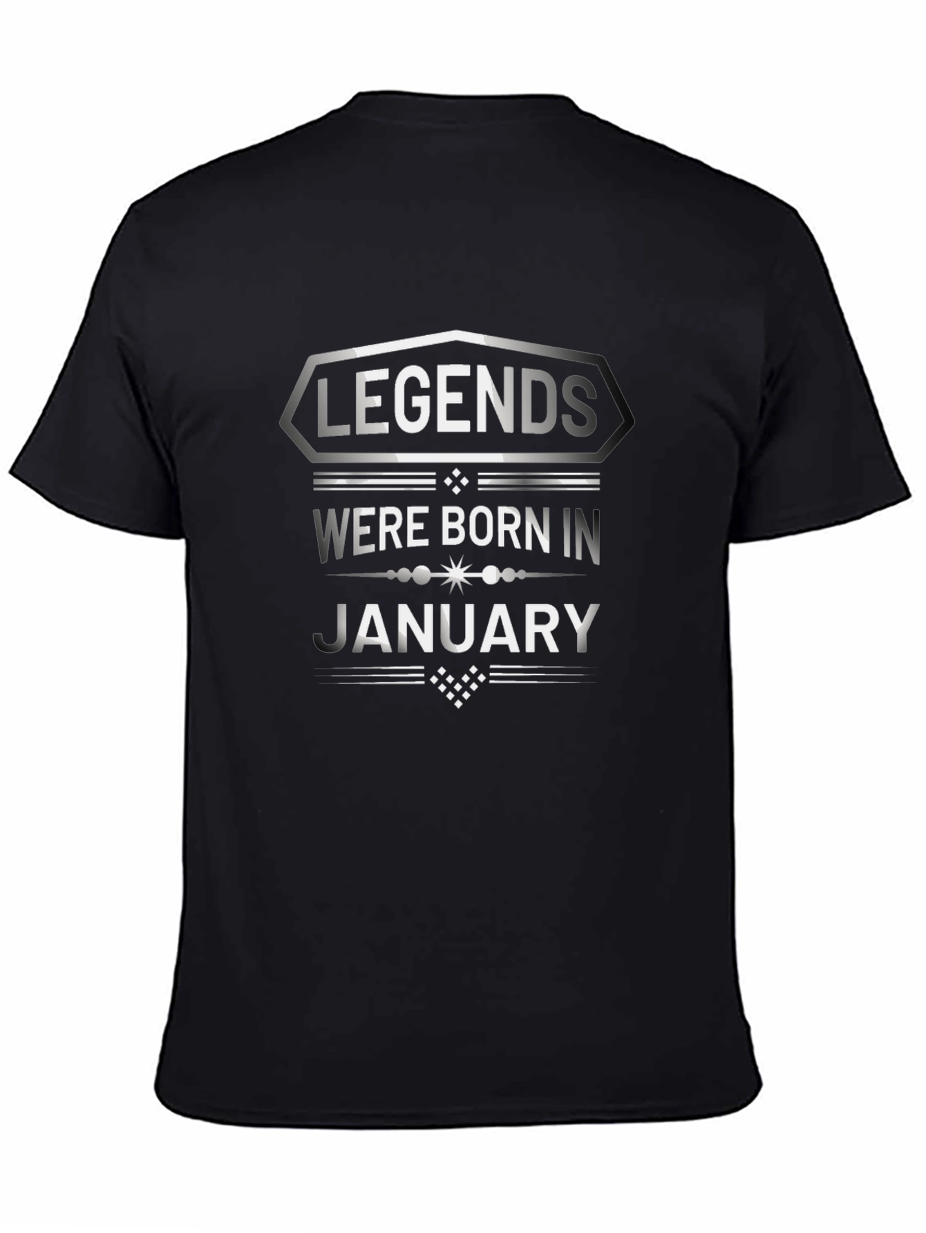 Legends Born in January Black Graphic T-Shirt