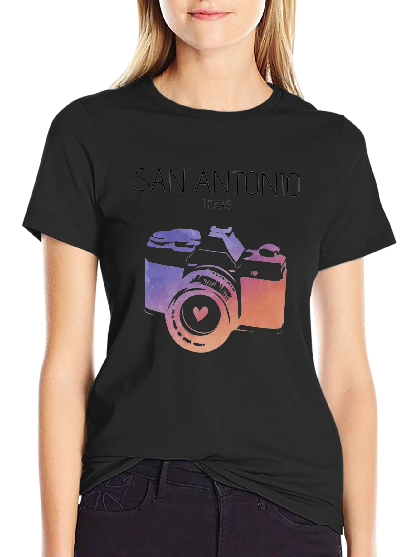 San Antonio Camera T-Shirt - Texas Photo Design