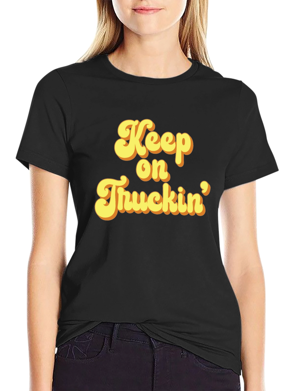 Keep On Truckin Black Graphic T-Shirt