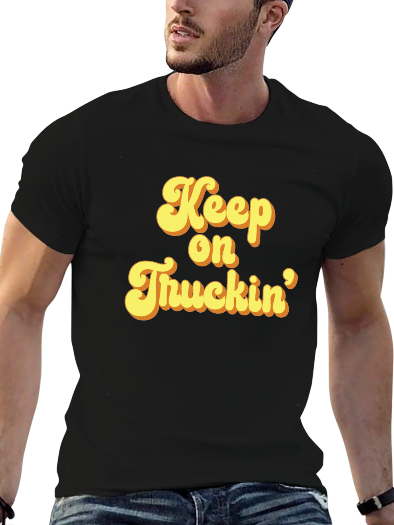 Keep On Truckin Black Graphic T-Shirt