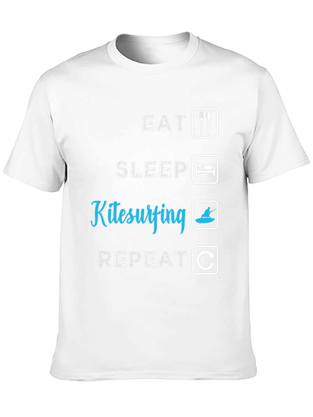 Eat Sleep Kitesurfing Repeat Black T-Shirt