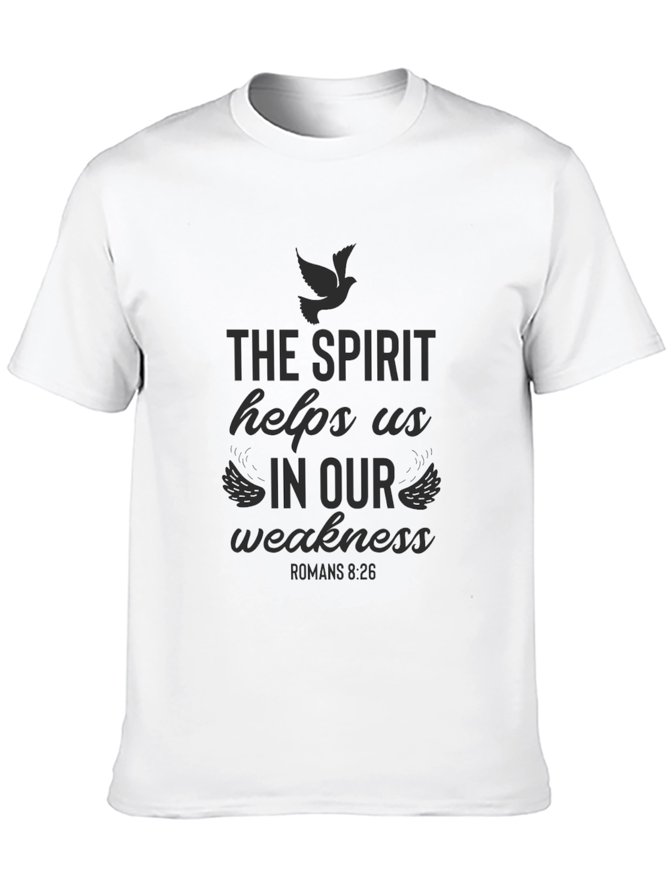 The Spirit Helps Us Graphic Tee - Black