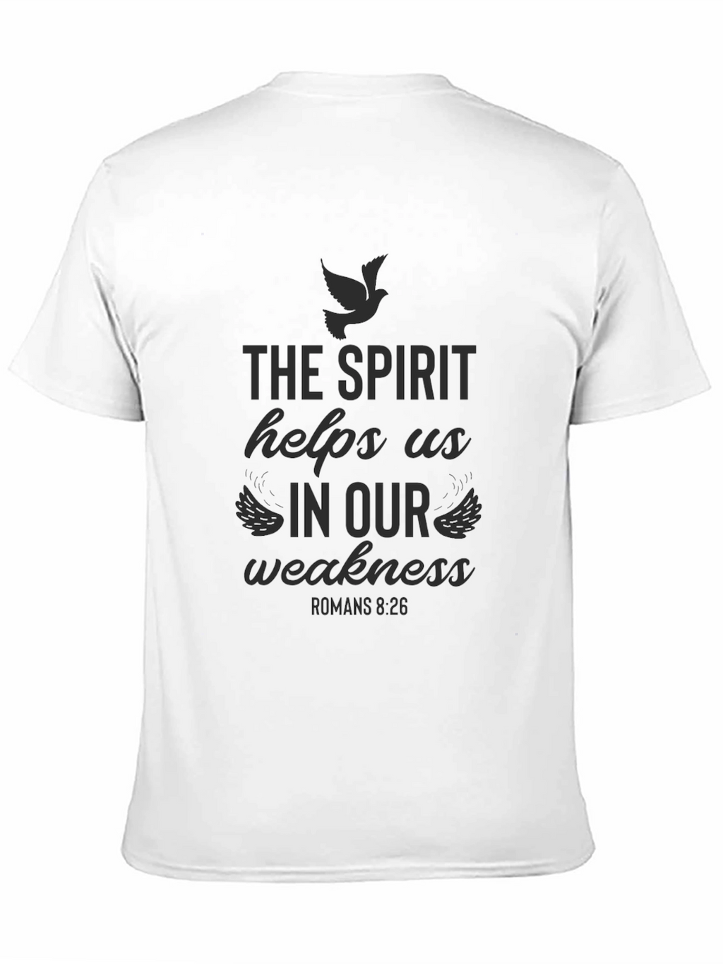 The Spirit Helps Us Graphic Tee - Black