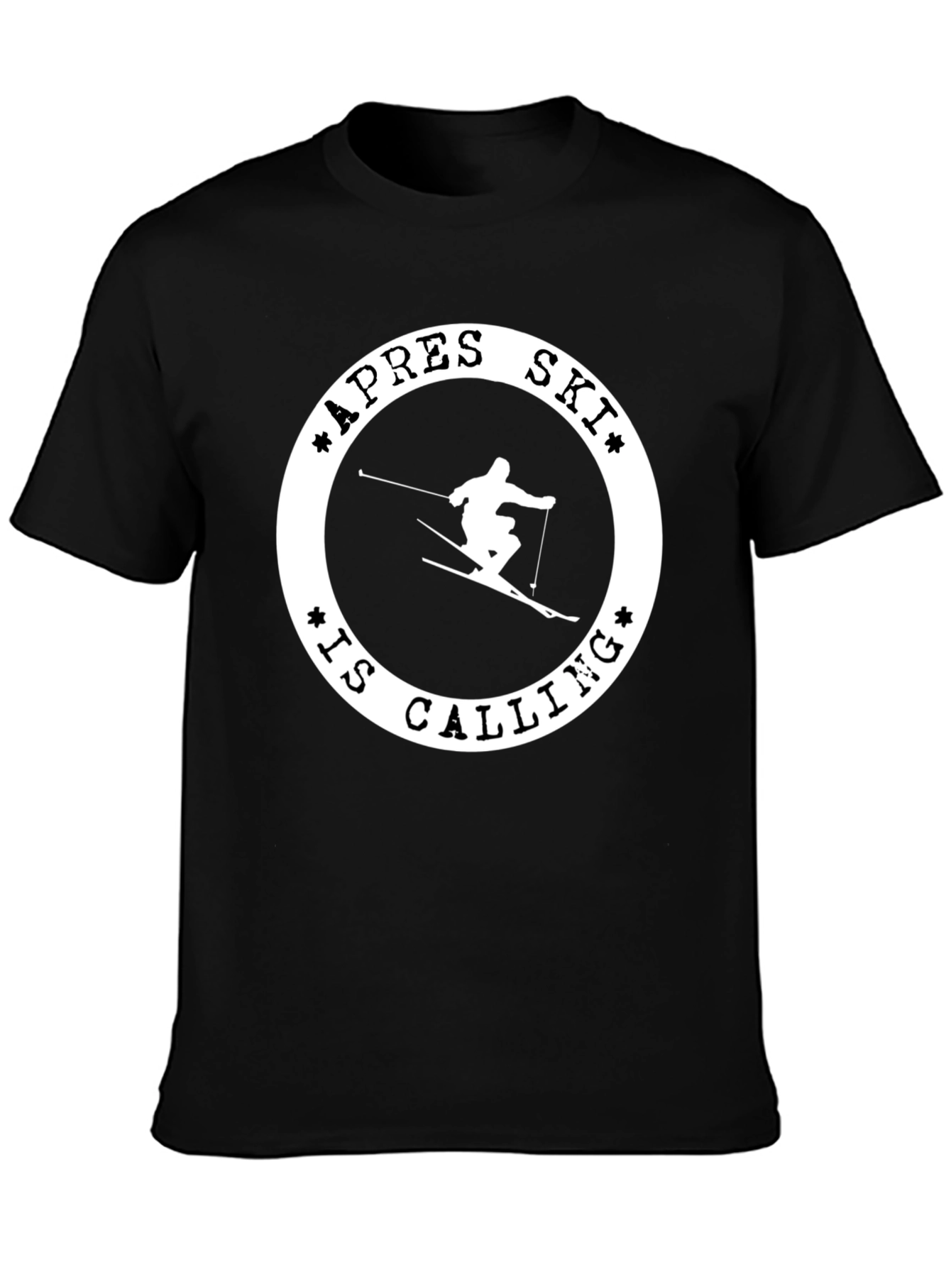 Apres Ski Calling T-Shirt - Black Graphic Tee