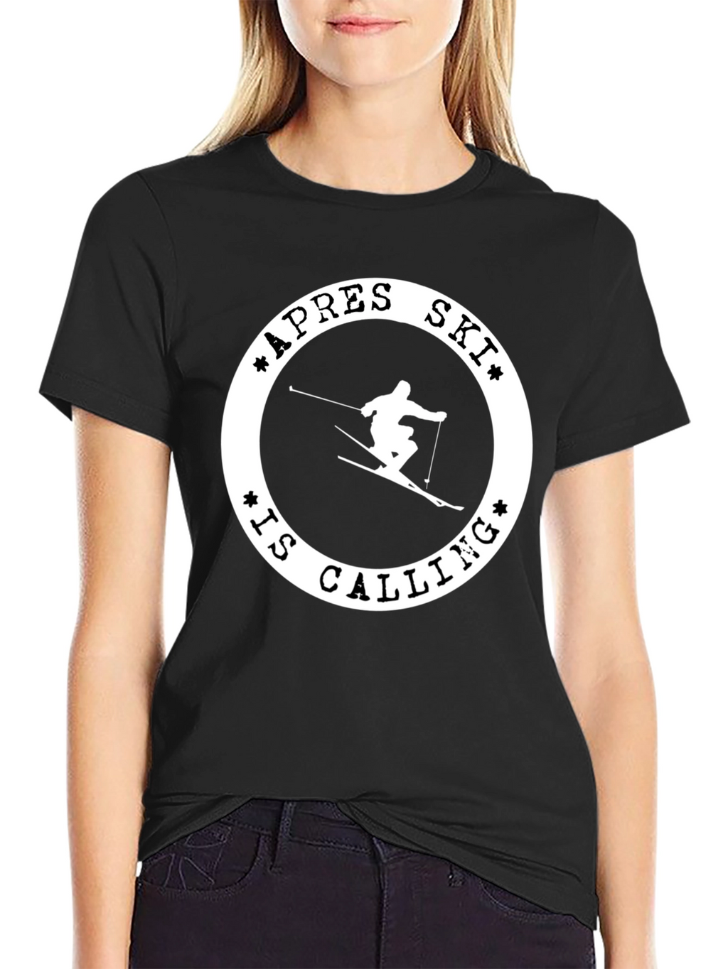 Apres Ski Calling T-Shirt - Black Graphic Tee