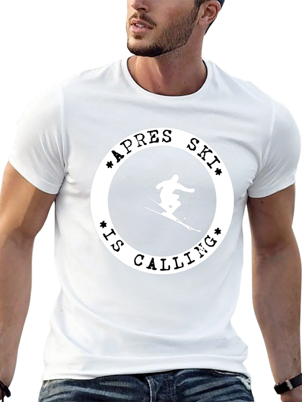 Apres Ski Calling T-Shirt - Black Graphic Tee