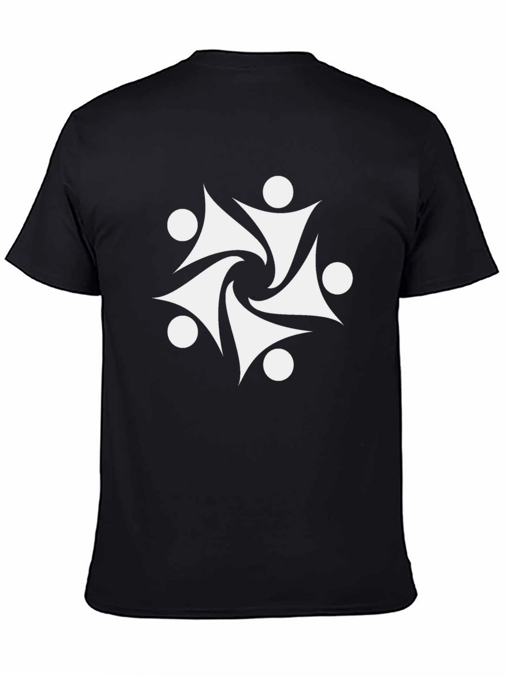 Abstract White Graphic Print Black T-Shirt