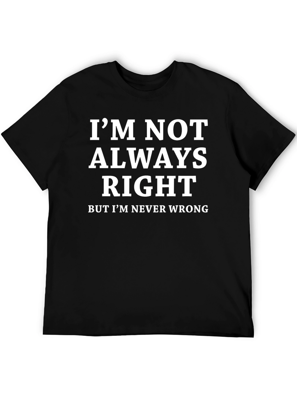Funny Sarcastic T-Shirt - Im Never Wrong