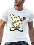 Cartoon Hand Painter T-Shirt - Unique Graphic Tee