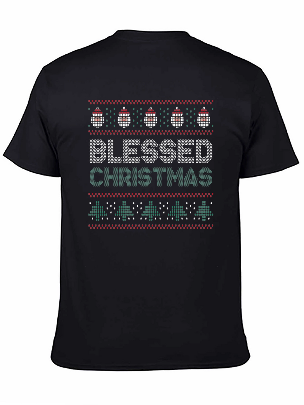 Blessed Christmas Ugly Sweater Style Graphic Tee