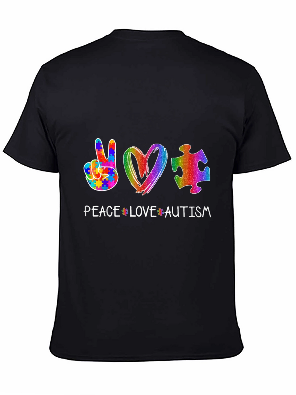 Peace Love Autism Puzzle Piece T-Shirt