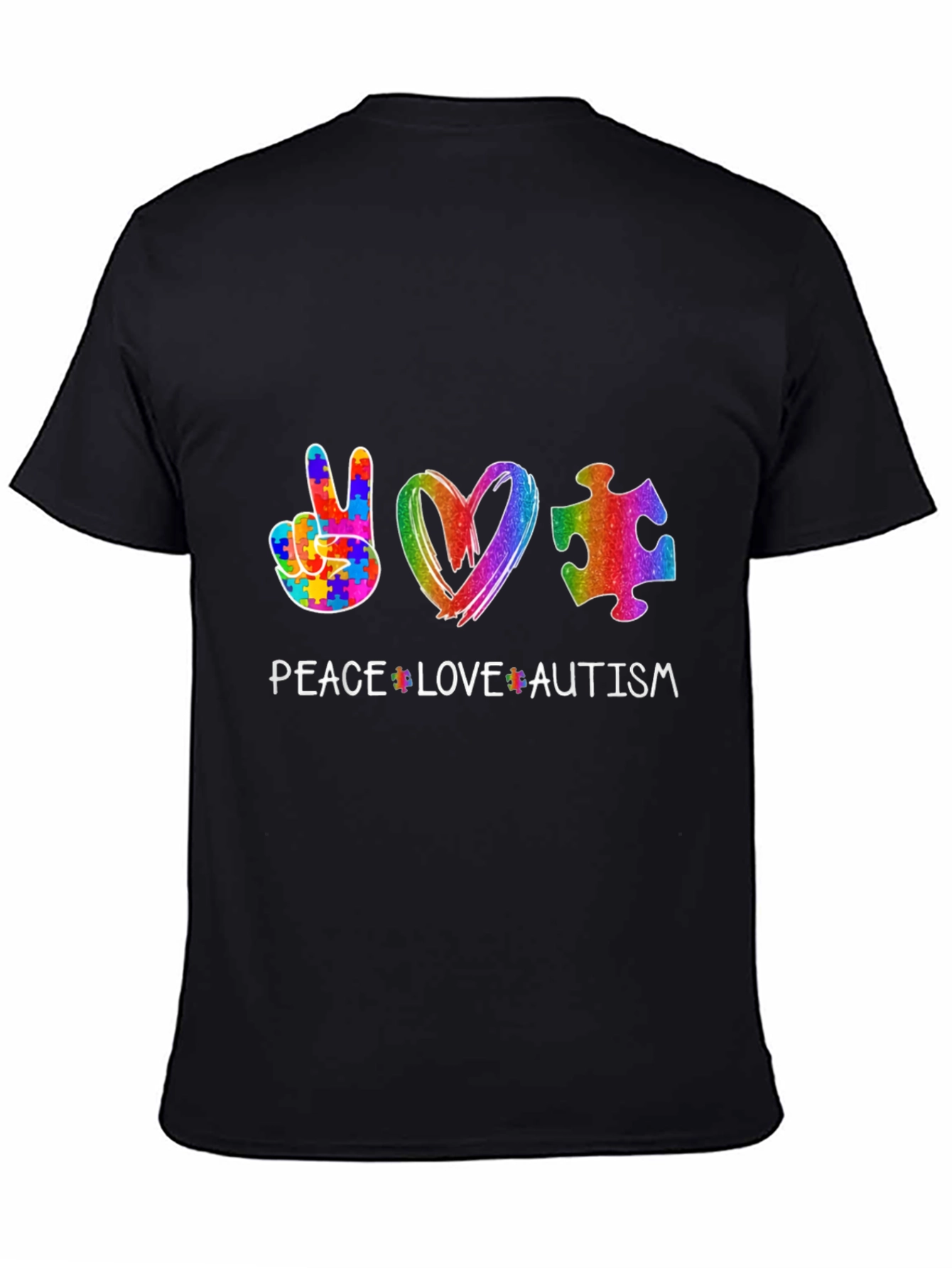 Peace Love Autism Puzzle Piece T-Shirt