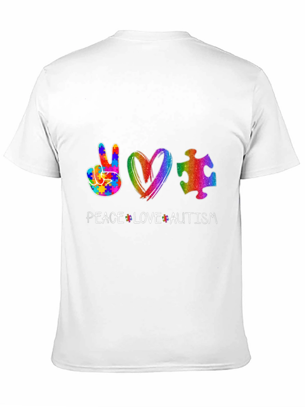 Peace Love Autism Puzzle Piece T-Shirt