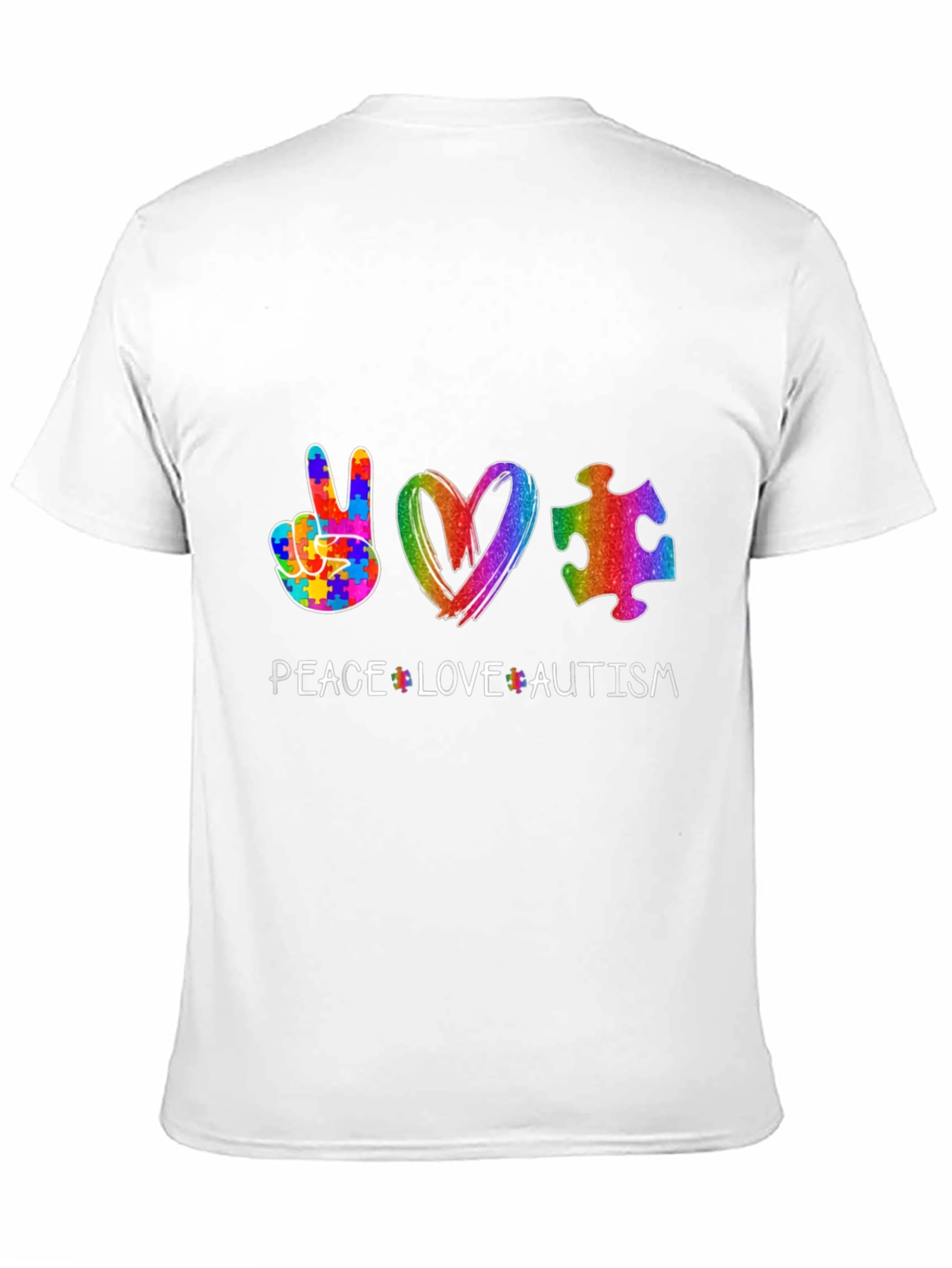 Peace Love Autism Puzzle Piece T-Shirt