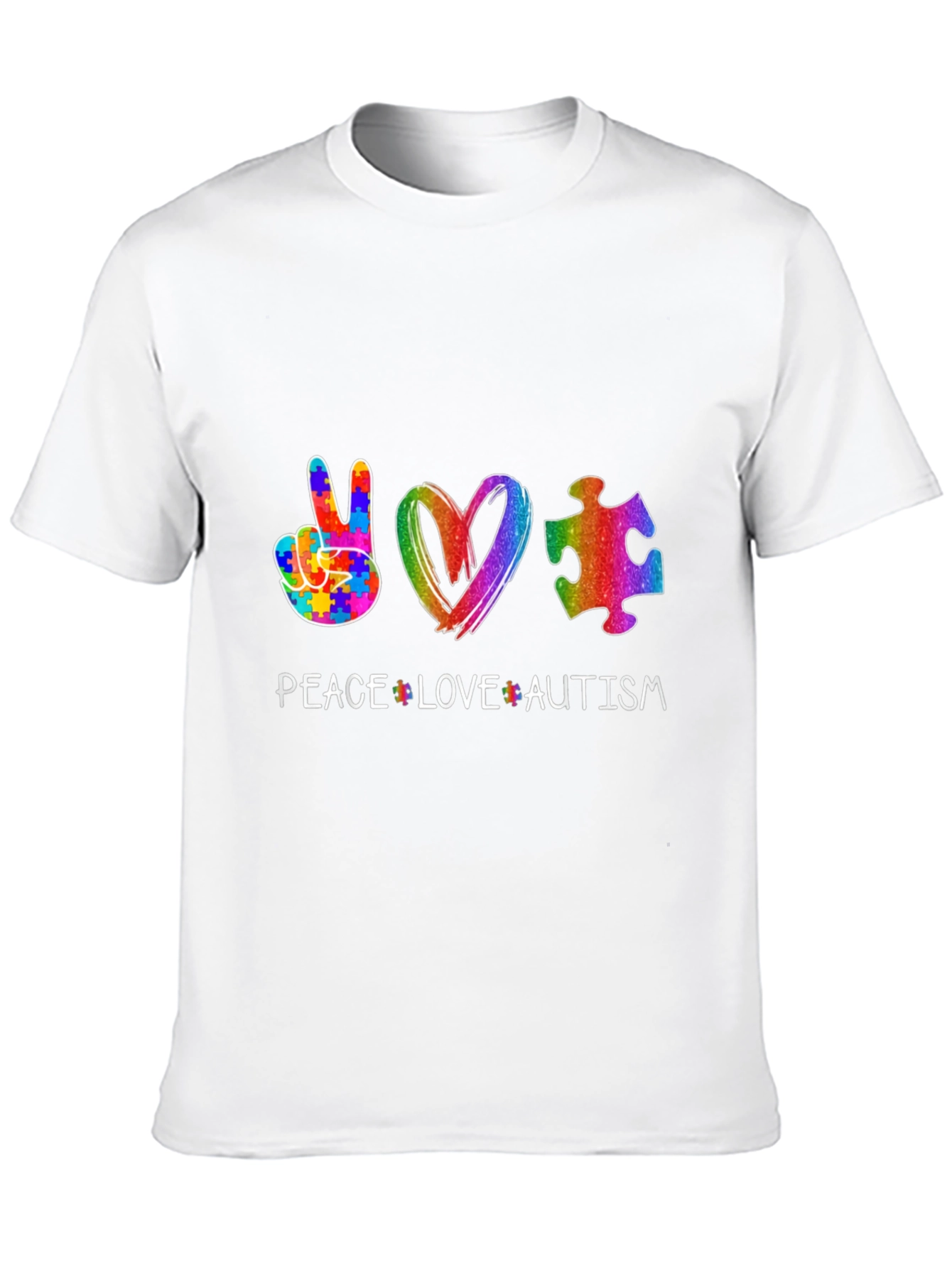 Peace Love Autism Puzzle Piece T-Shirt