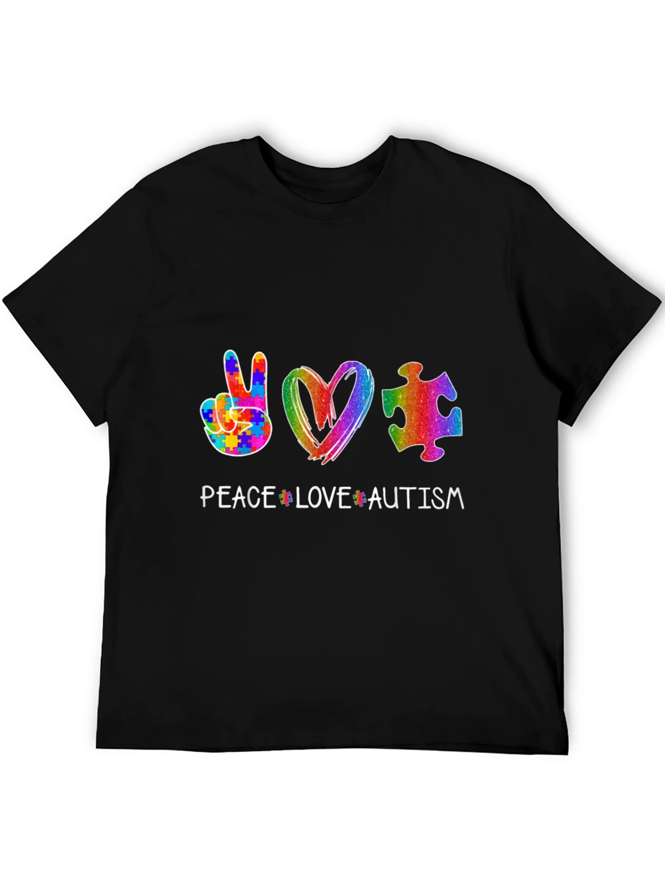 Peace Love Autism Puzzle Piece T-Shirt
