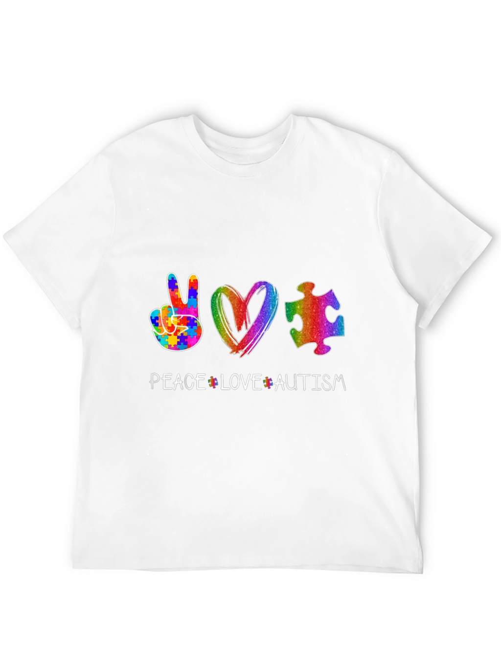 Peace Love Autism Puzzle Piece T-Shirt
