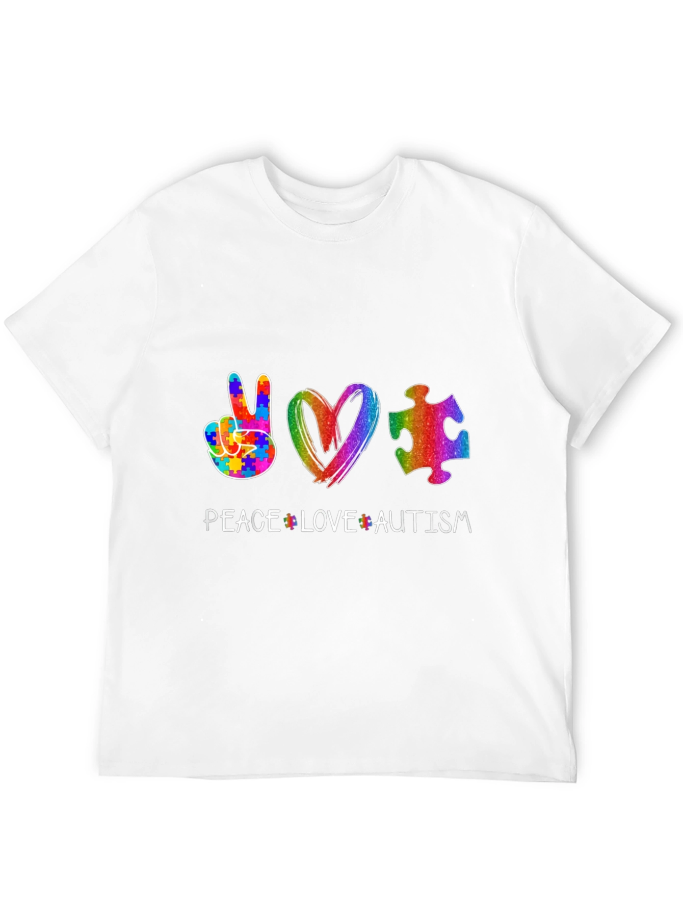 Peace Love Autism Puzzle Piece T-Shirt
