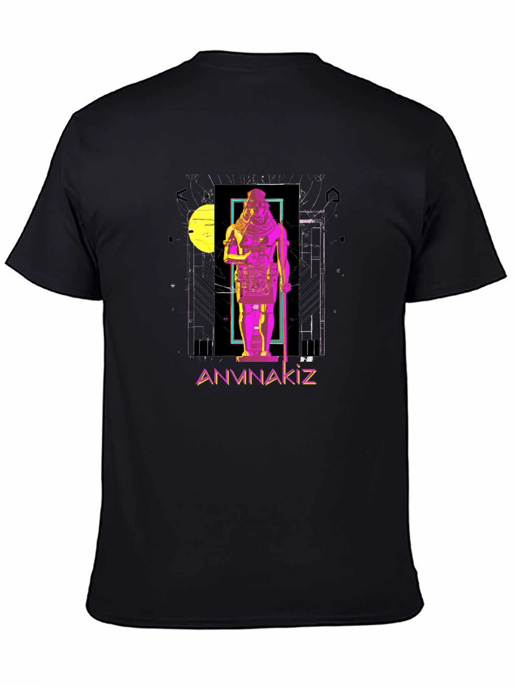 Anunnaki Graphic Print Black T-Shirt