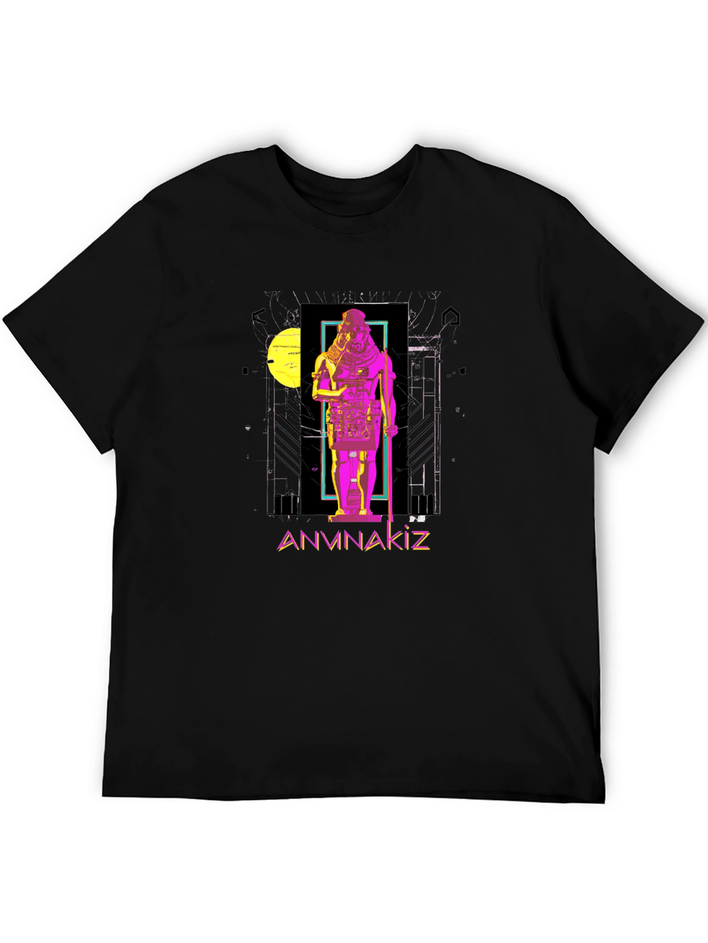 Anunnaki Graphic Print Black T-Shirt