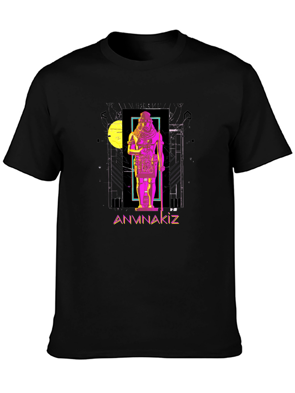 Anunnaki Graphic Print Black T-Shirt