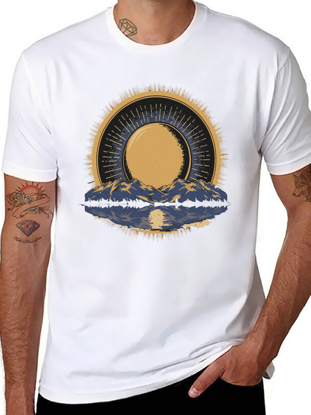 Mountain & Sun Graphic Tee - Black