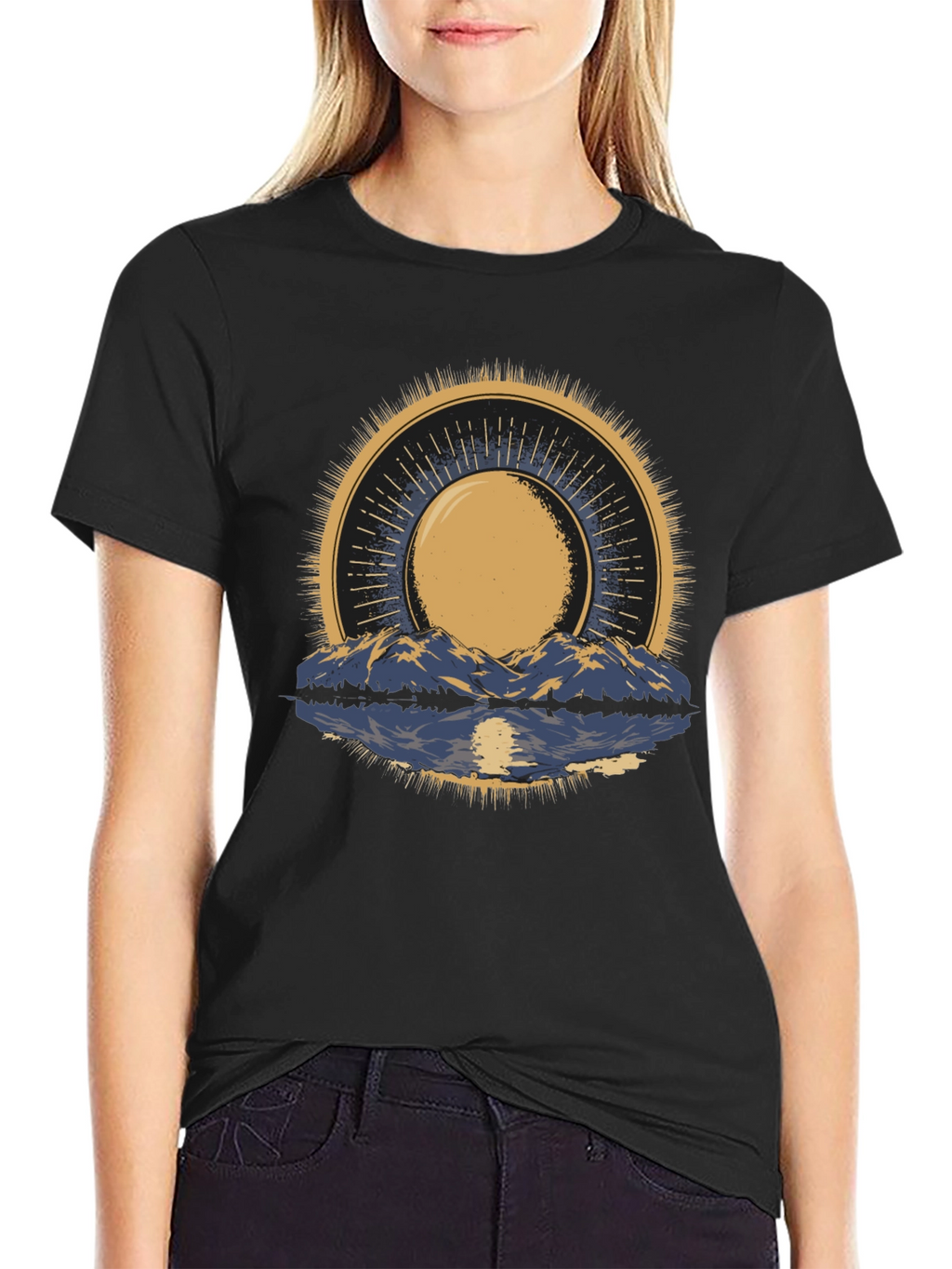 Mountain & Sun Graphic Tee - Black